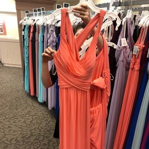 Coral bridesmaids dress from David’s bridal. New!